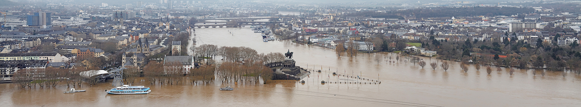Koblenz, Hochwasser Dt. Eck